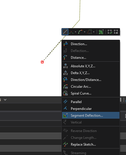 context menu during sketch operation